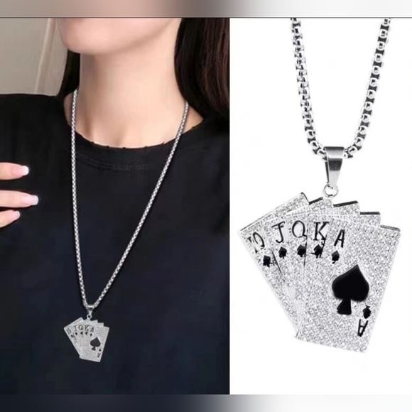 Gold Playing Card Jewelry Set - Picture 12 of 14